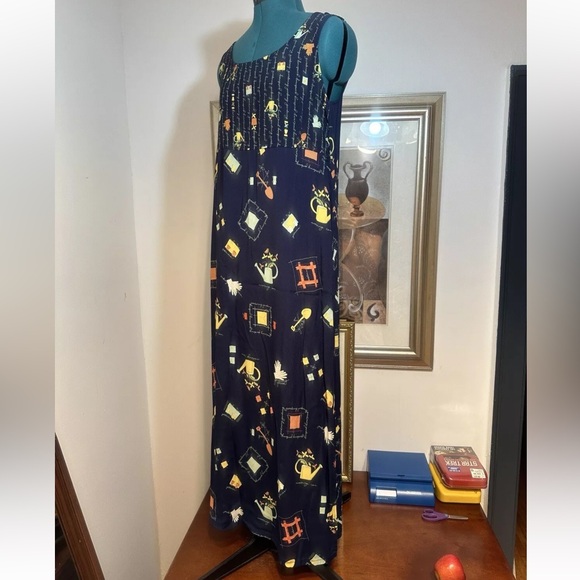 Melrose Studio Blue Unlined Sleeveless Shift Dress Size Large - Picture 4 of 9